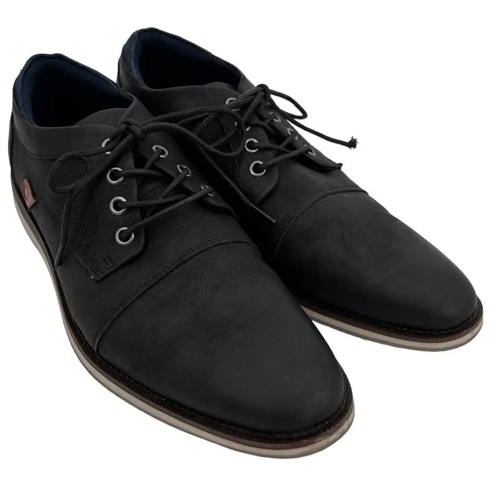 B52s by bull boxer black pu leather Oxford shoe size 10